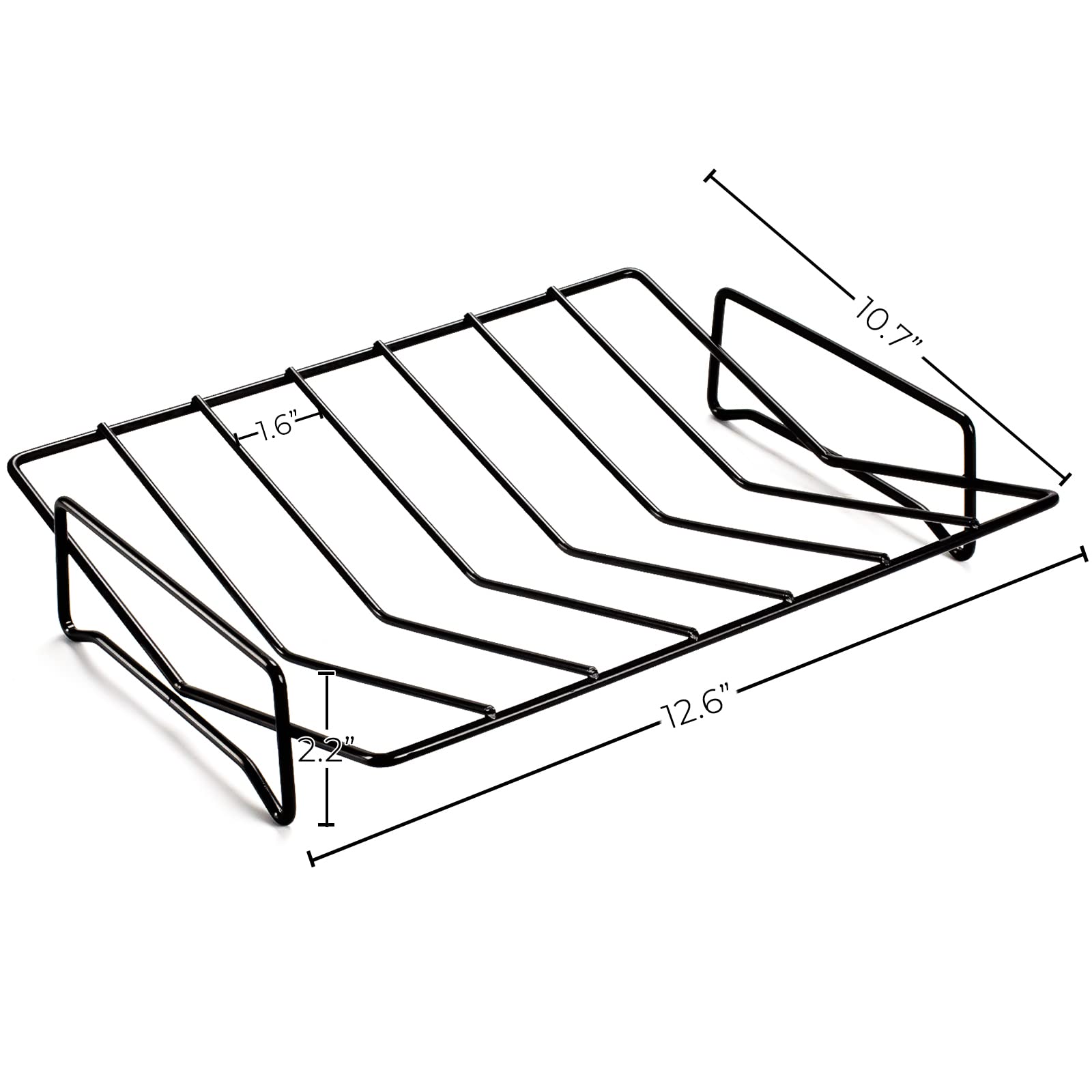 TreeLen rib racks with V-shaped convection design promotes even cooking.