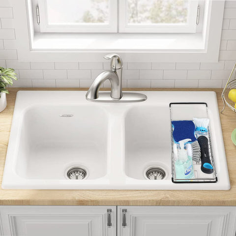 TreeLen Sink Caddy multi-use design doubles as a veggie rinse basket