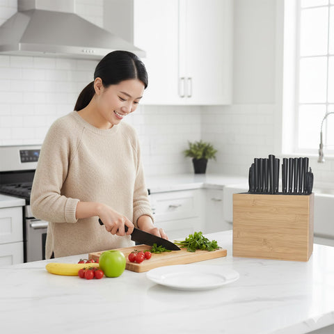 TREELLA countertop block helps maintain hygiene with easy access for cleaning.
