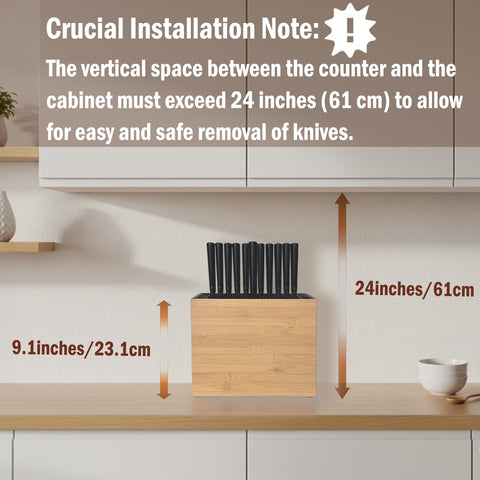TREELLA knife-slot arrangement demonstrates 28+ knife capacity for large collections.