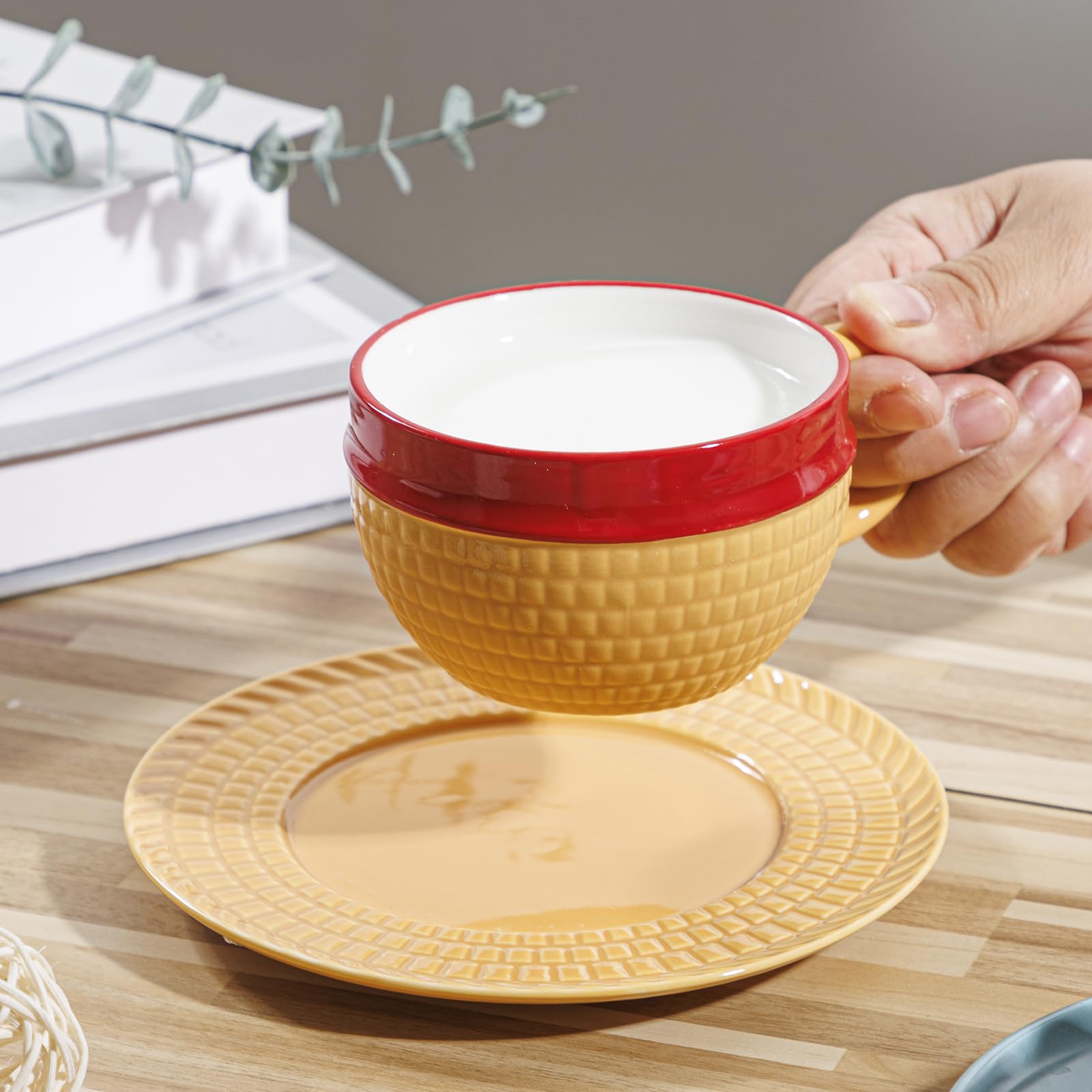 Tregoer mug with saucer shows stable base for everyday use.