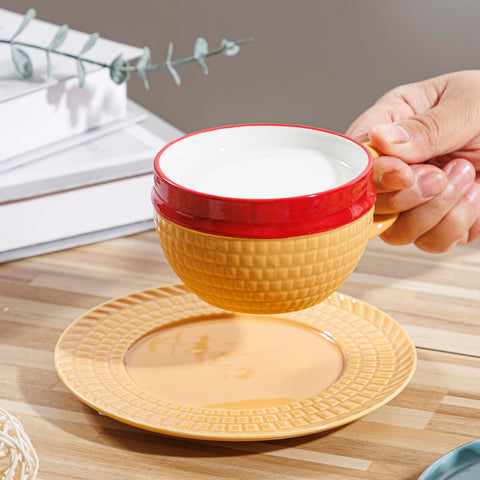 Tregoer mug with saucer shows stable base for everyday use.