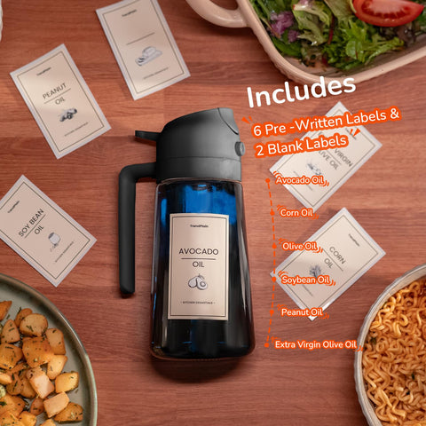 TrendPlain 2-in-1 oil dispenser and sprayer for easy switching between pour and spray.