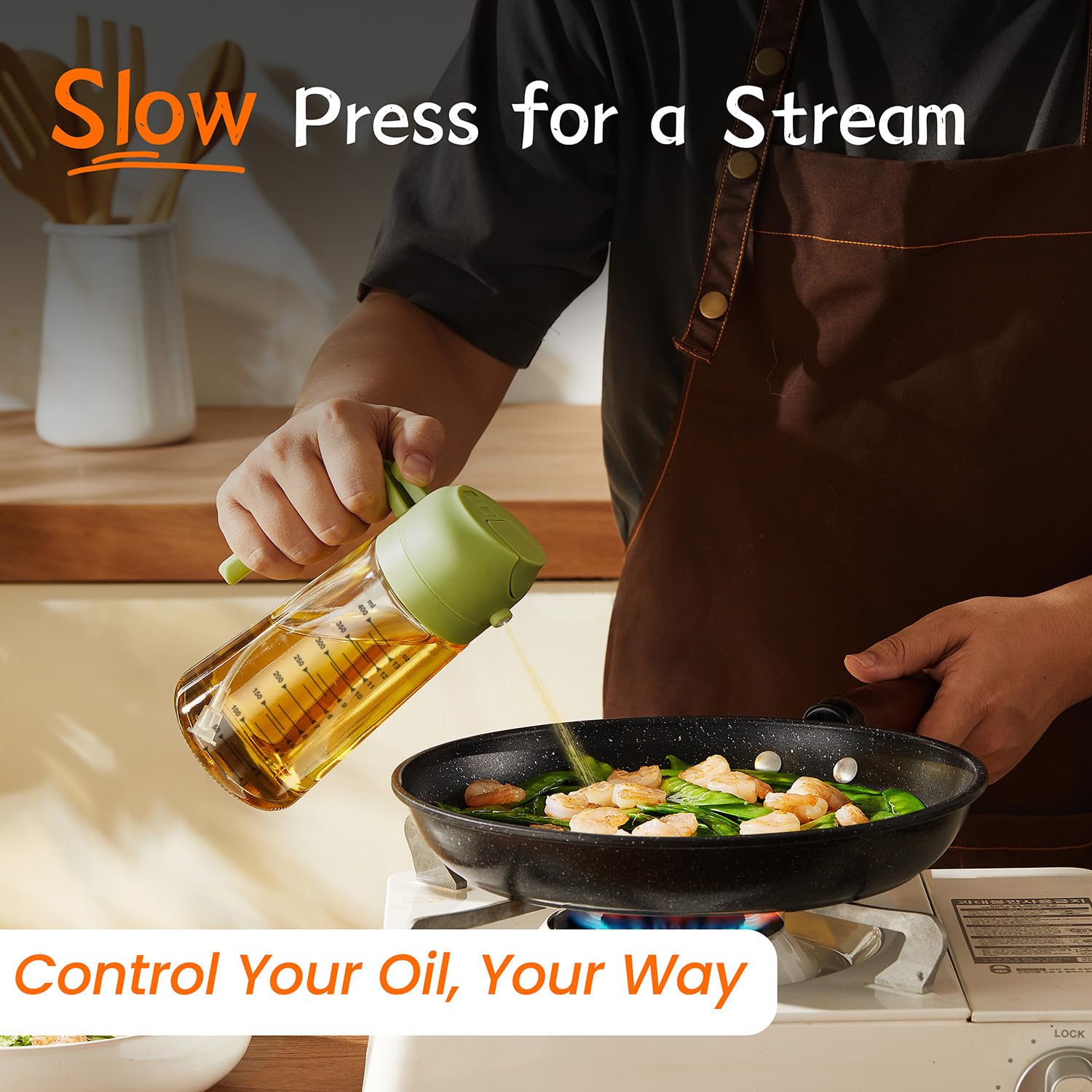 TrendPlain glass olive oil dispenser body for odorless, safe kitchen use