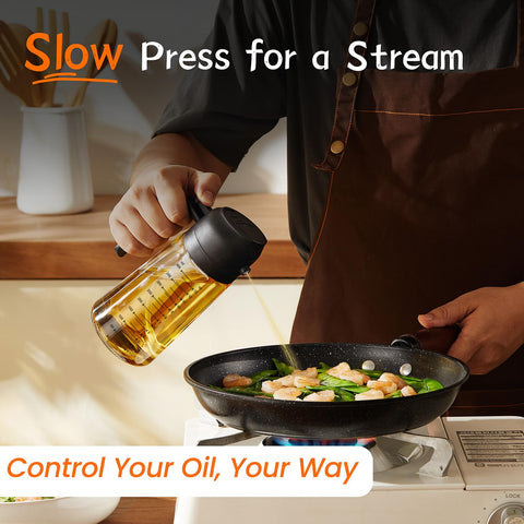 TrendPlain glass olive oil sprayer for clean, odor-free cooking.