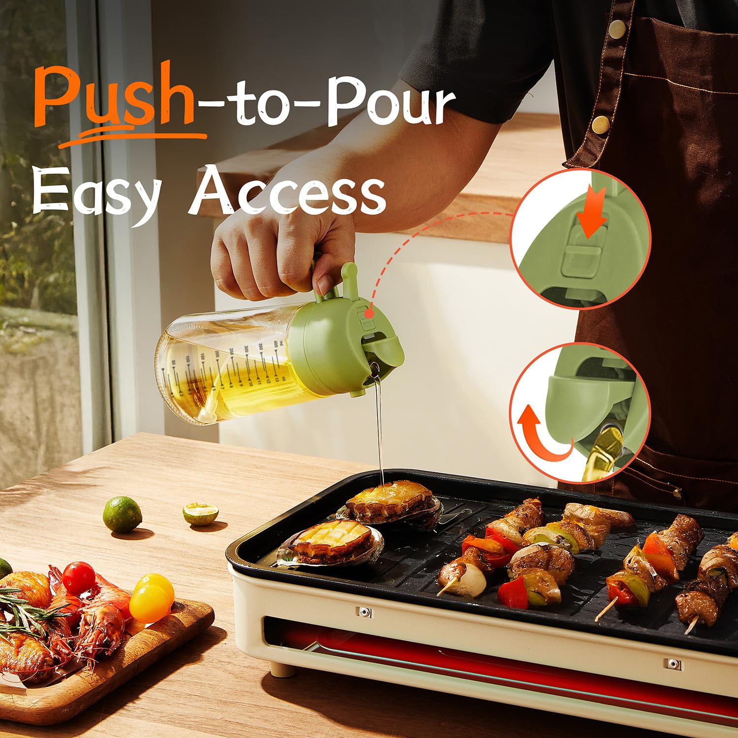 TrendPlain olive oil sprayer BPA-free glass; safe daily use
