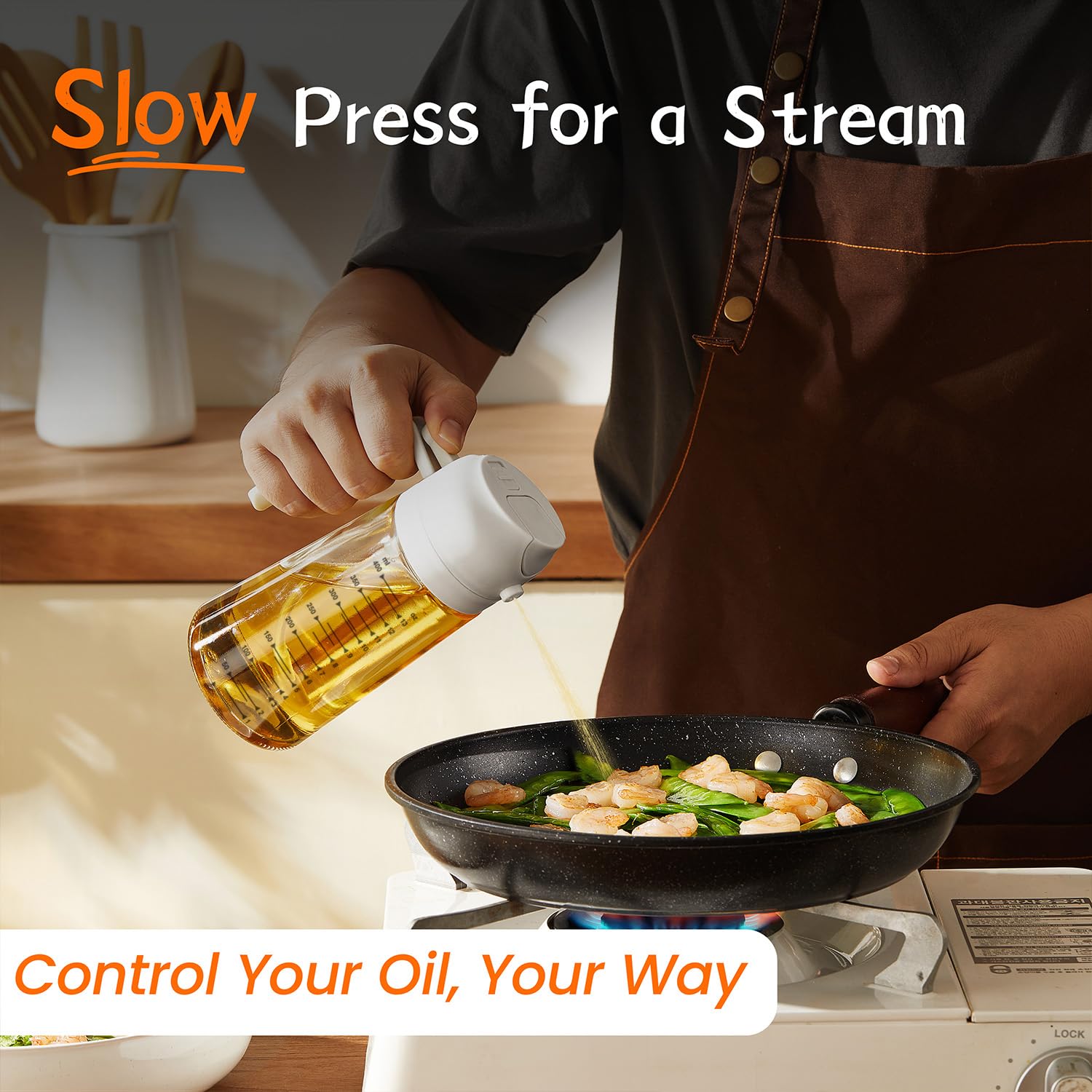 TrendPlain olive oil sprayer dual dispensing; spray and pour for versatile cooking