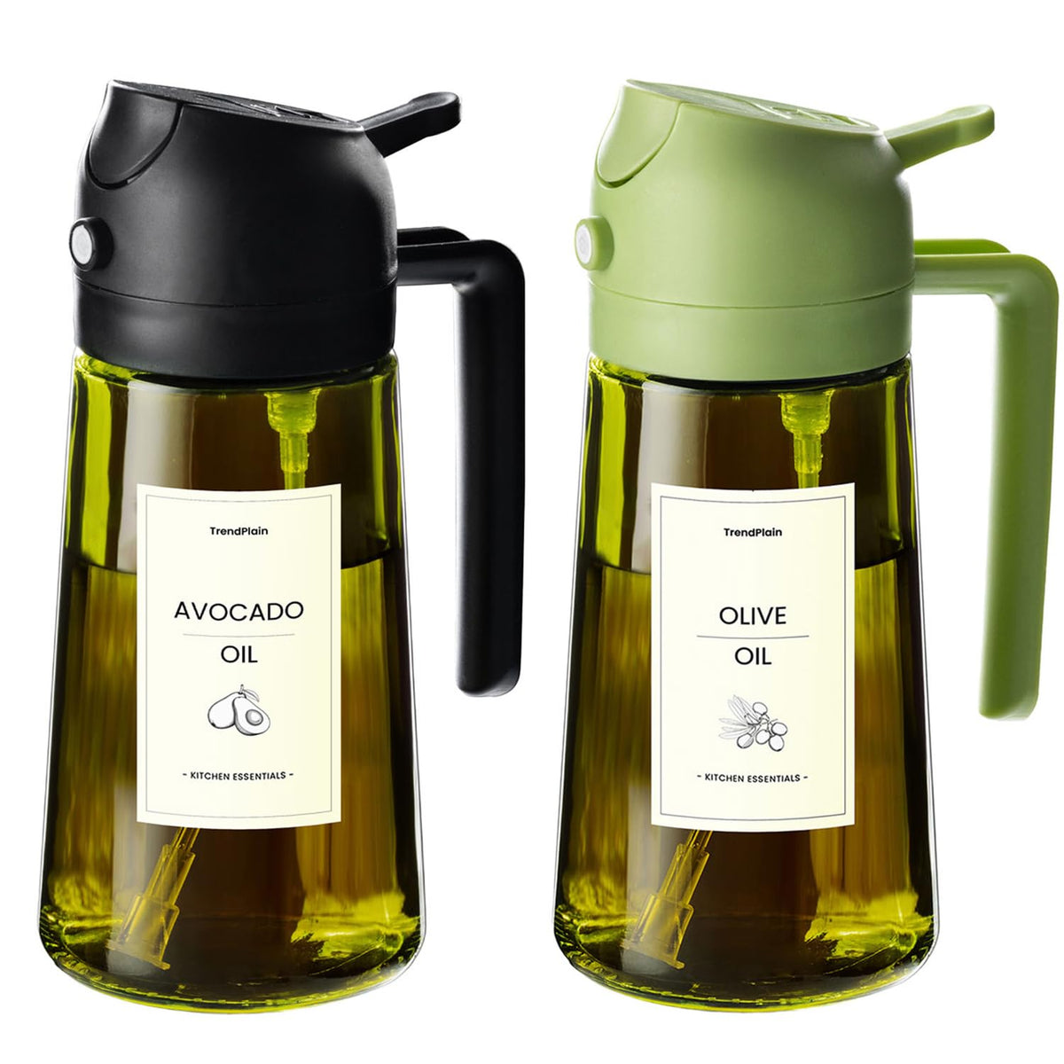TrendPlain original olive oil dispenser bottle for precise pouring and spraying in daily cooking