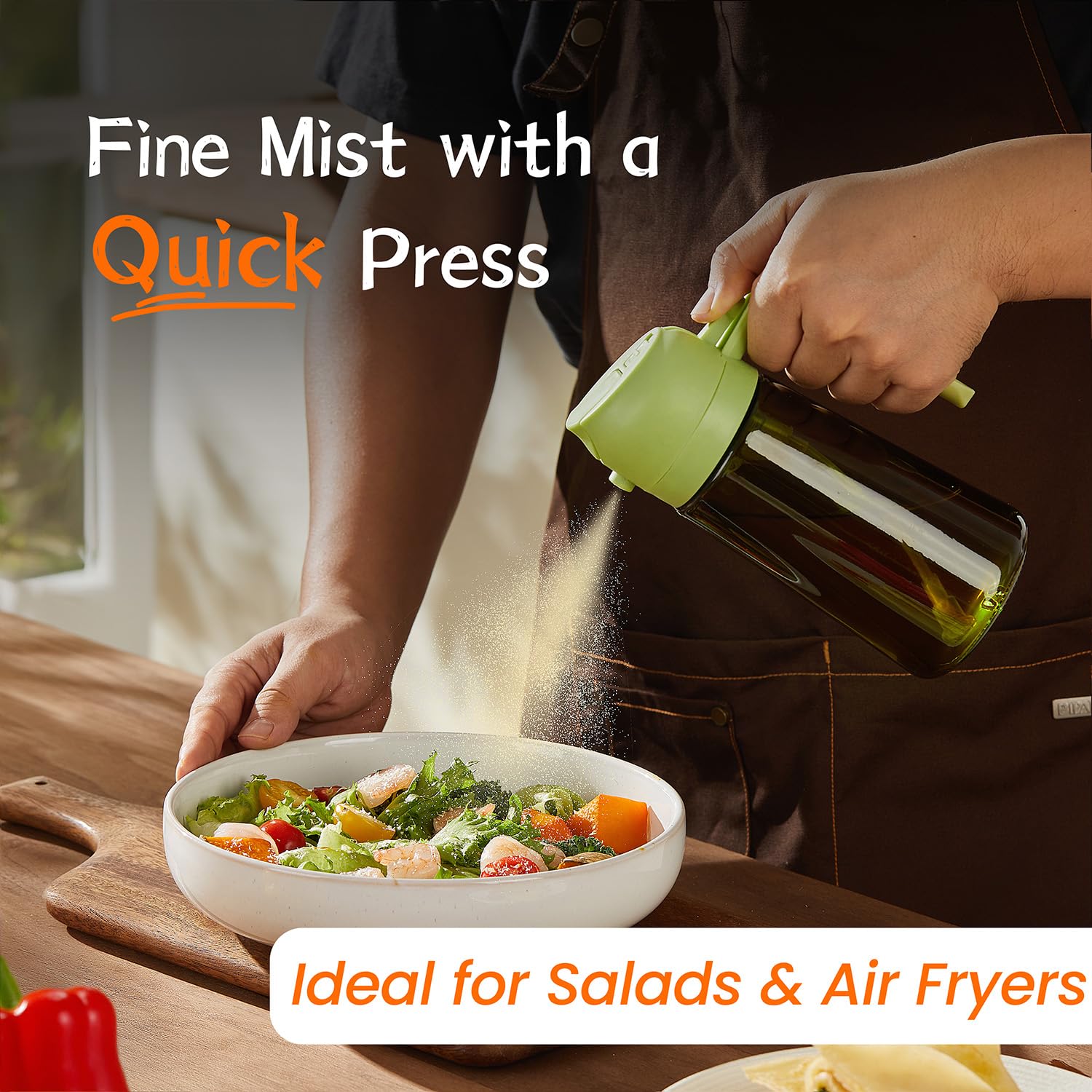 TrendPlain oil dispenser with light-blocking design protects freshness on the counter