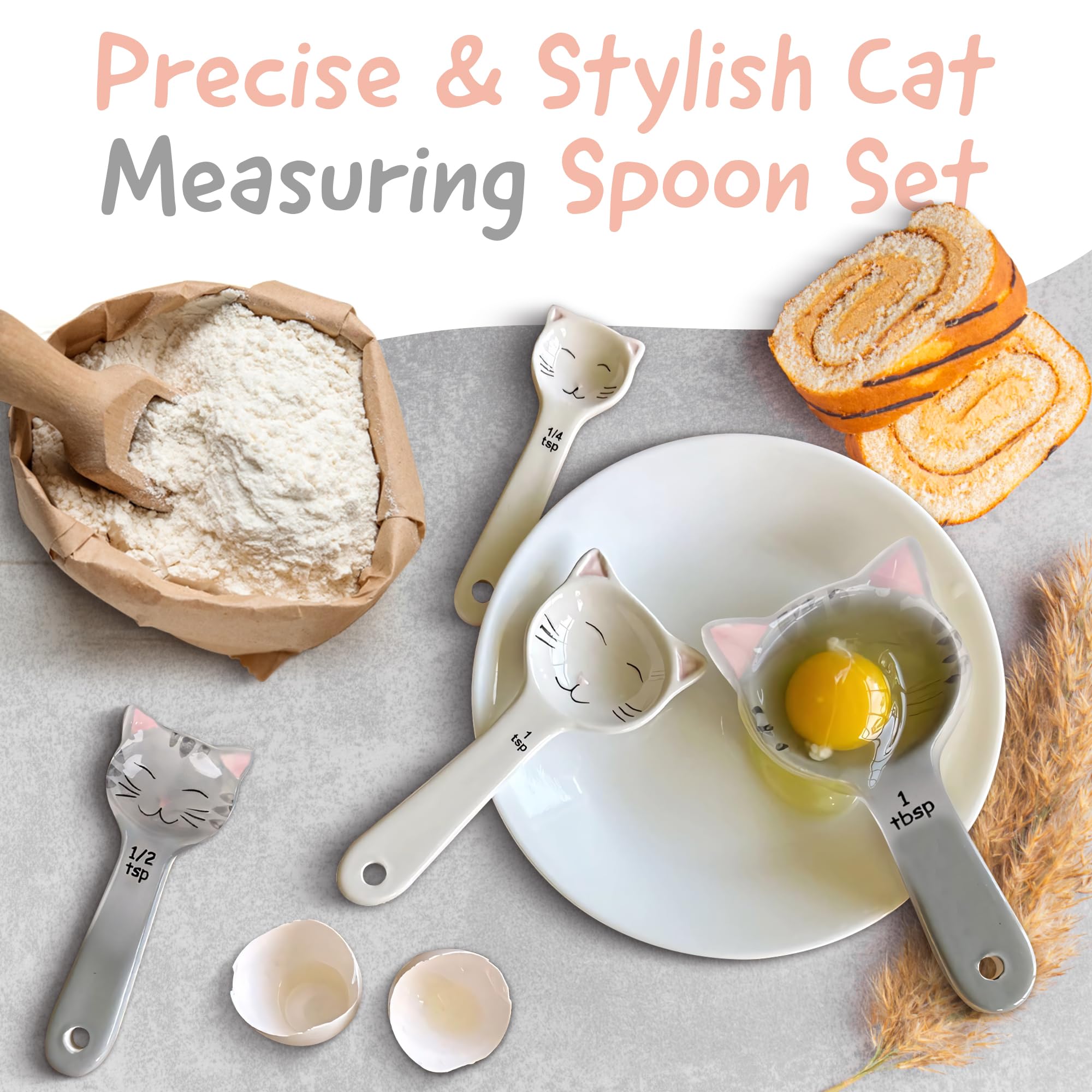 Trendsettings 4pc measuring spoons make a charming cat lover gift.
