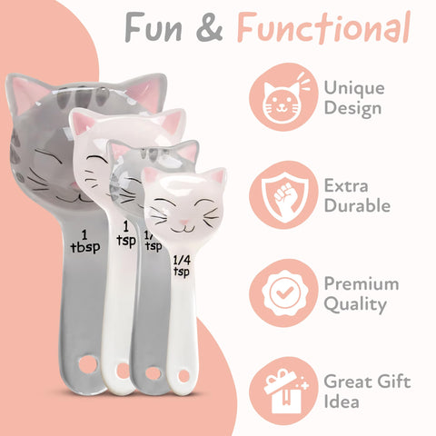 Trendsettings cat spoons with pink details ideal for tea and cocoa.