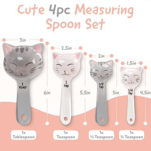 Trendsettings ceramic measuring spoons set for accurate baking and durable use.