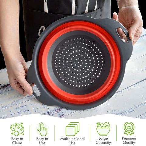 Trendsettings kitchen strainer with handles stays secure while rinsing fruits