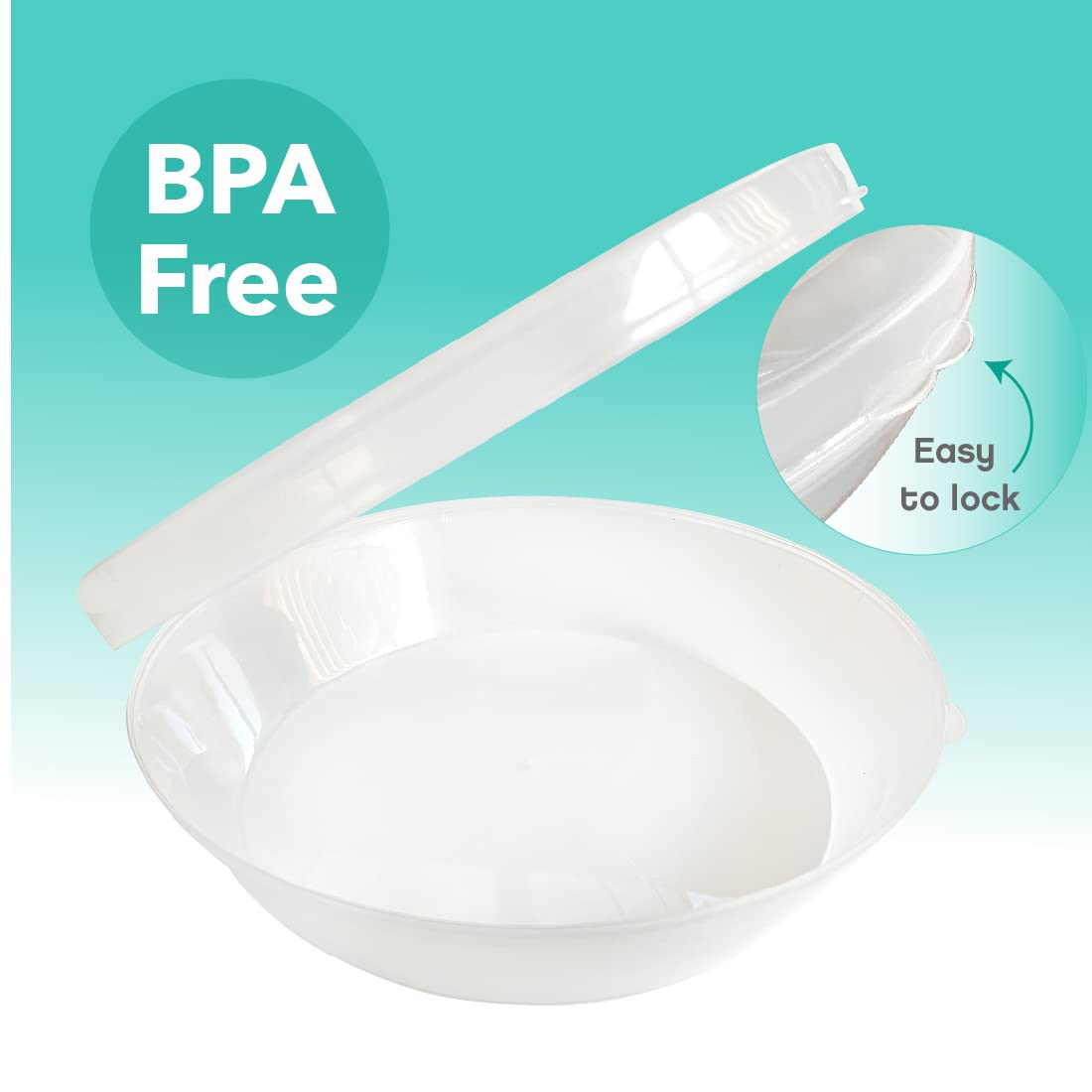 Trenton Gifts universal pie container fits metal and glass pans.