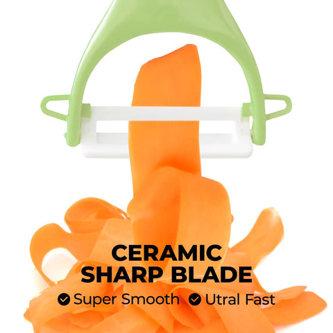 Trez Treamer ceramic apple peeler – smooth peeling and minimal waste.