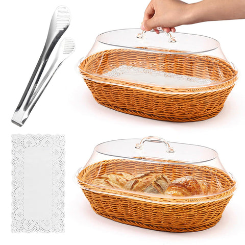 Trez Treamer rattan bread baskets in a pair for stylish bread display
