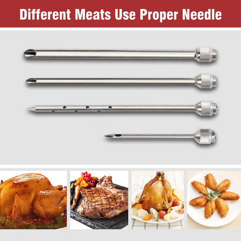 Tri-Sworker injector's enhanced plunger design for easier injections into thick meat.