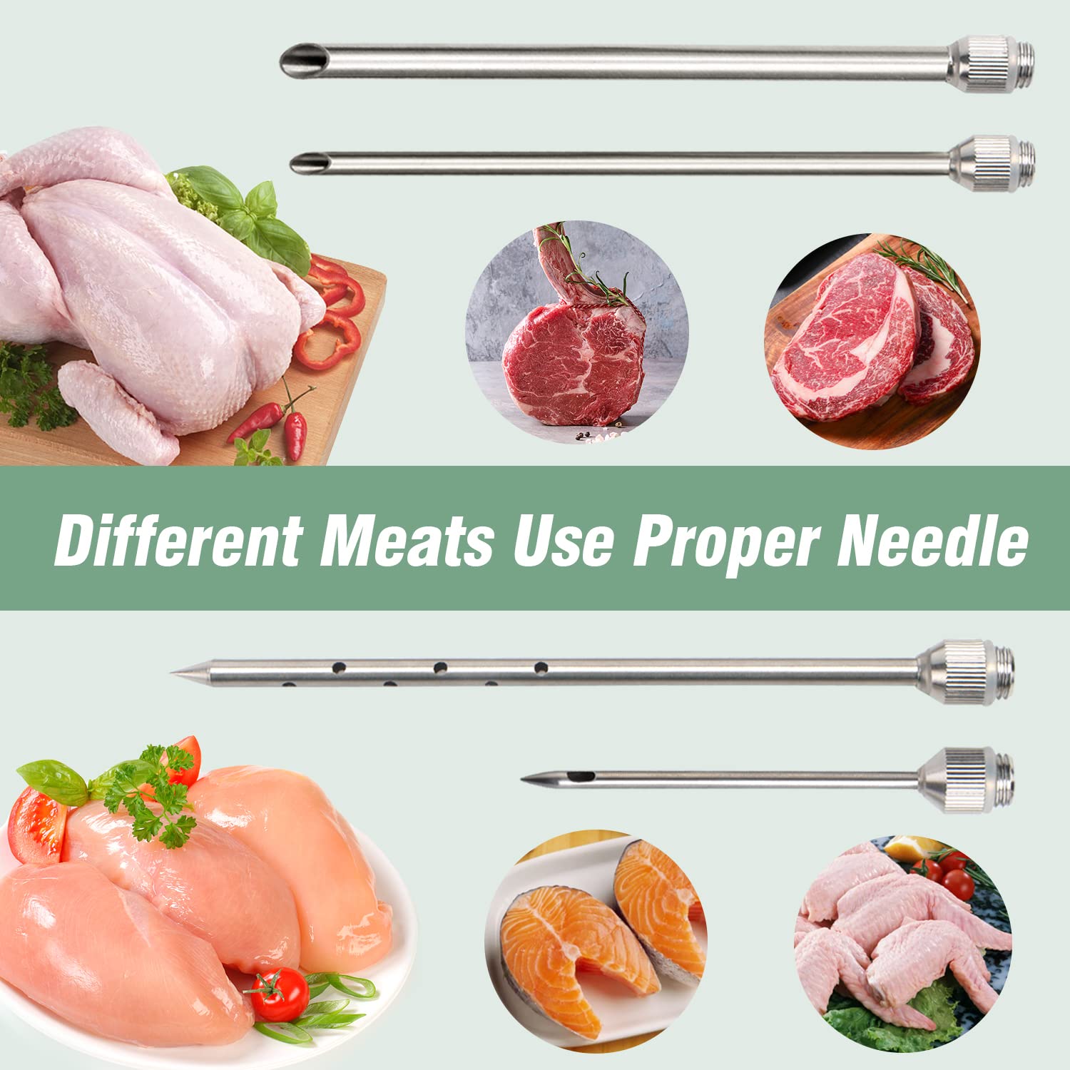Tri-Sworker stainless steel injector barrel shown for durable, food-safe construction