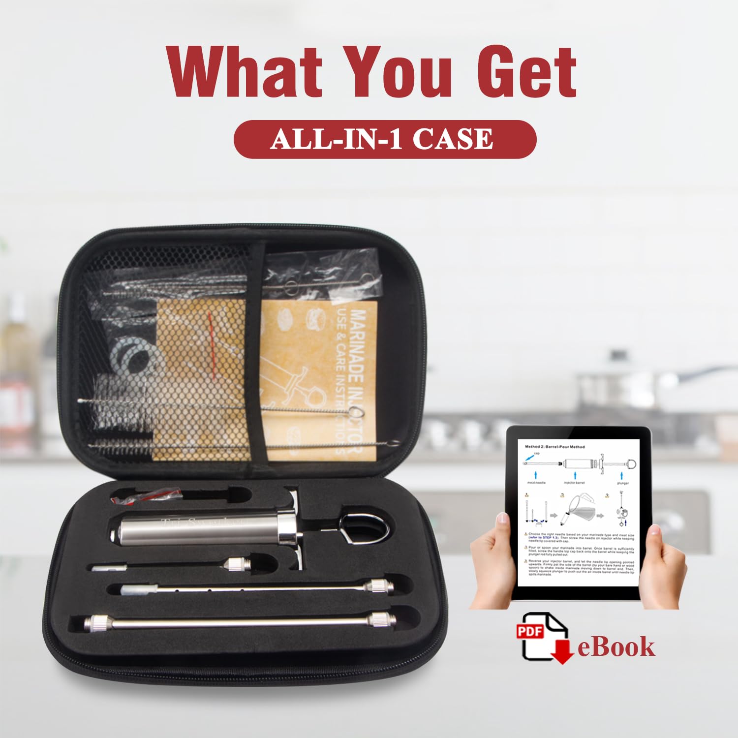 Tri-Sworker turkey injection helps flavor penetrate large cuts.