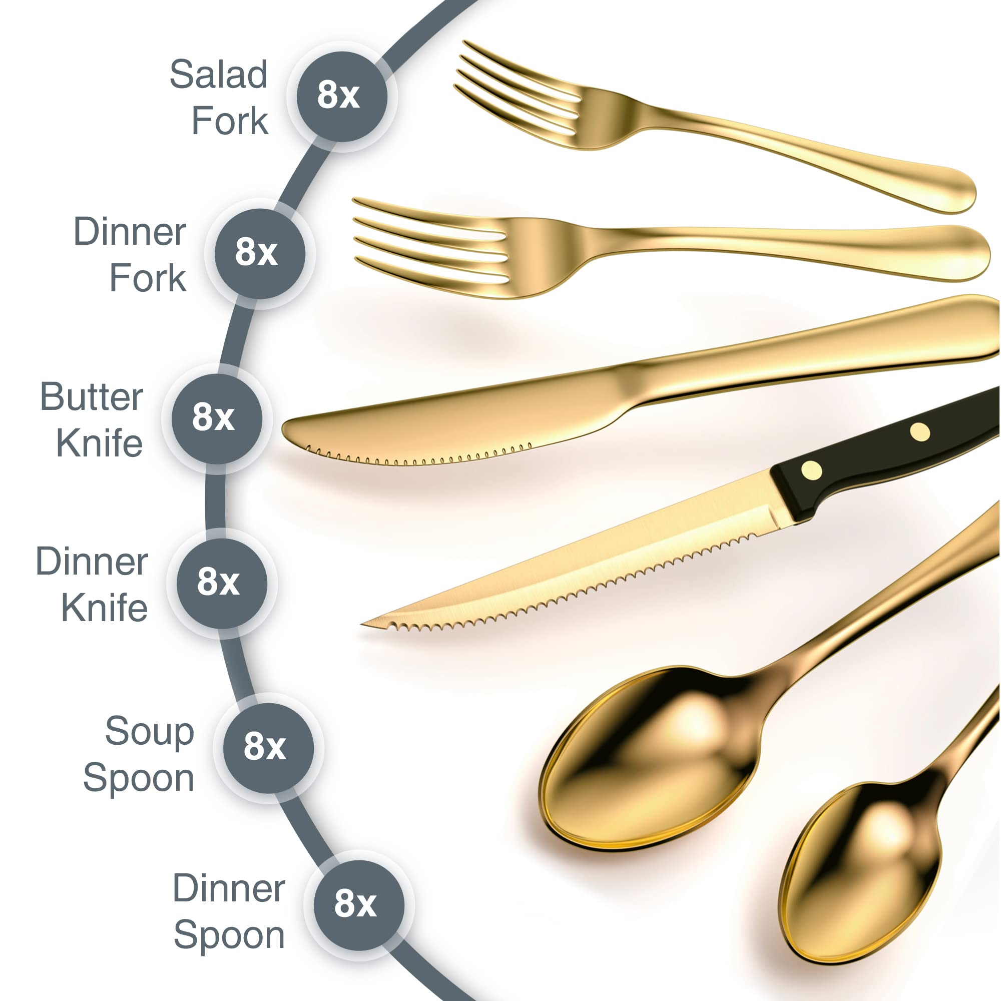 Tribal Cooking dinner knives forks spoons set offers balanced weight
