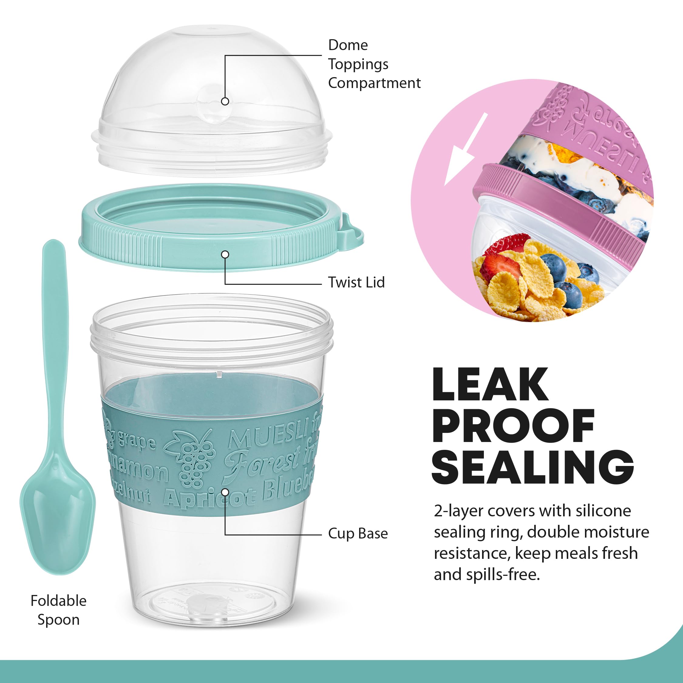 Tribello parfait cups 20oz capacity, perfect for breakfasts and snacks.