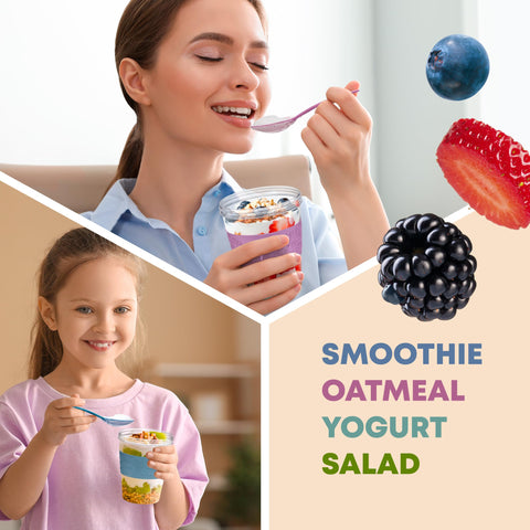 Tribello parfait cups 4-color pack showcases White, Pink, Blue, Tea.