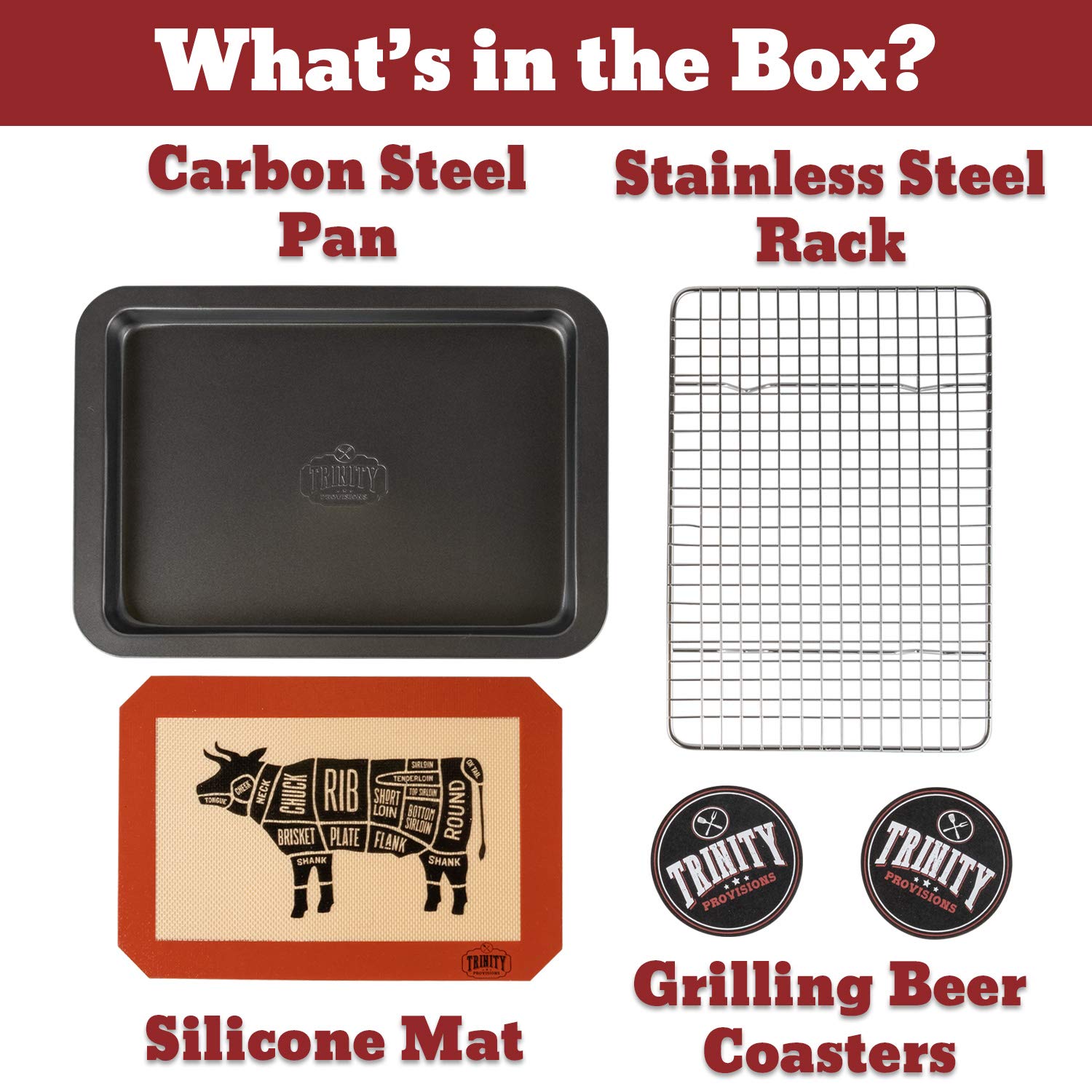 Trinity Provisions gift box with coasters makes a thoughtful grill master gift