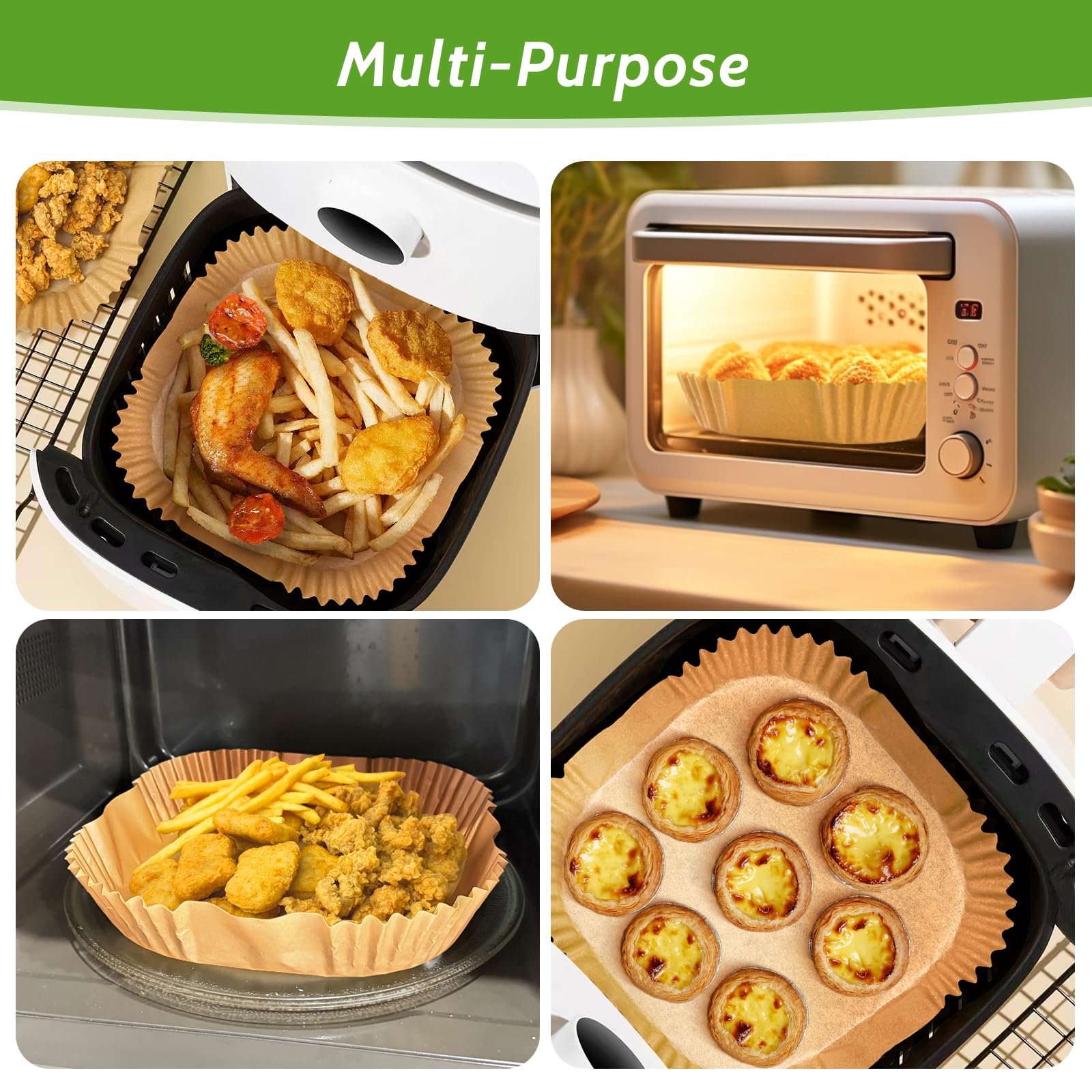 Tripho multi-purpose liners suitable for ovens, steamers, and microwaves.