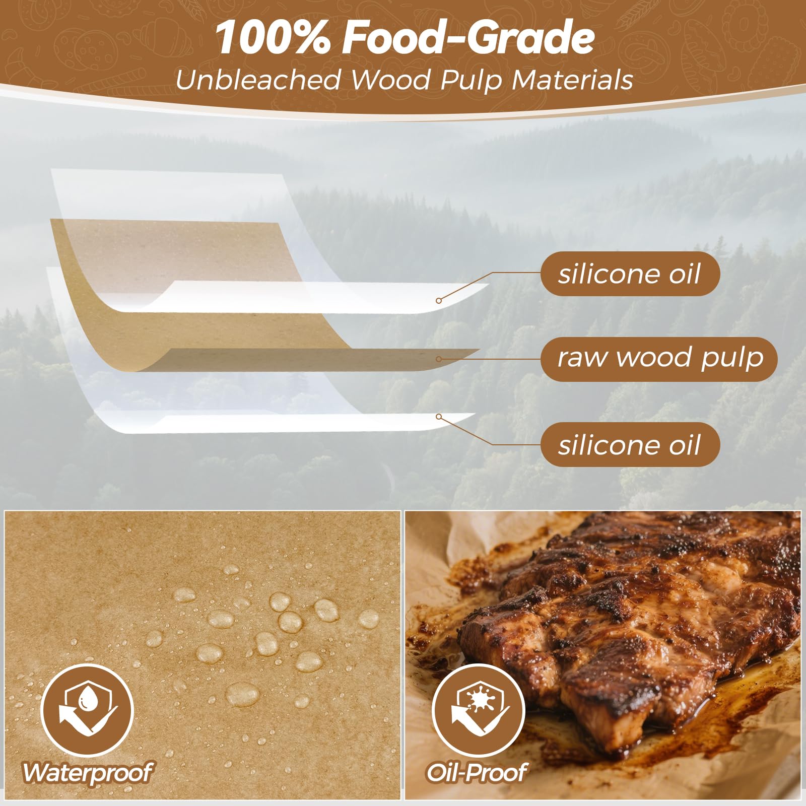 Tripho unbleached silicone-coated paper highlights food-safe material