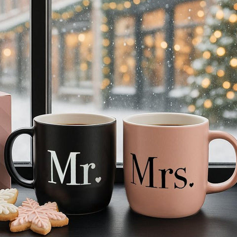 Triple Gifffted black pink typography mugs with heart details for everyday romance