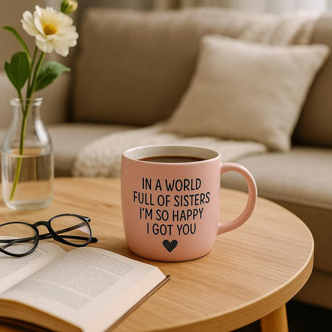 Triple Gifffted ceramic pink mug with refined finish and design