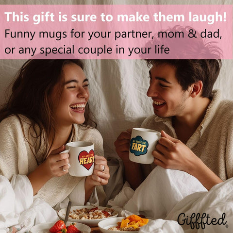 Triple Gifffted mug on table display, durable ceramic for daily use.
