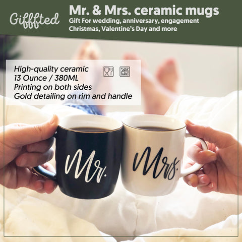 Triple Gifffted mugs showcase golden detail on rim and handle for a premium look.
