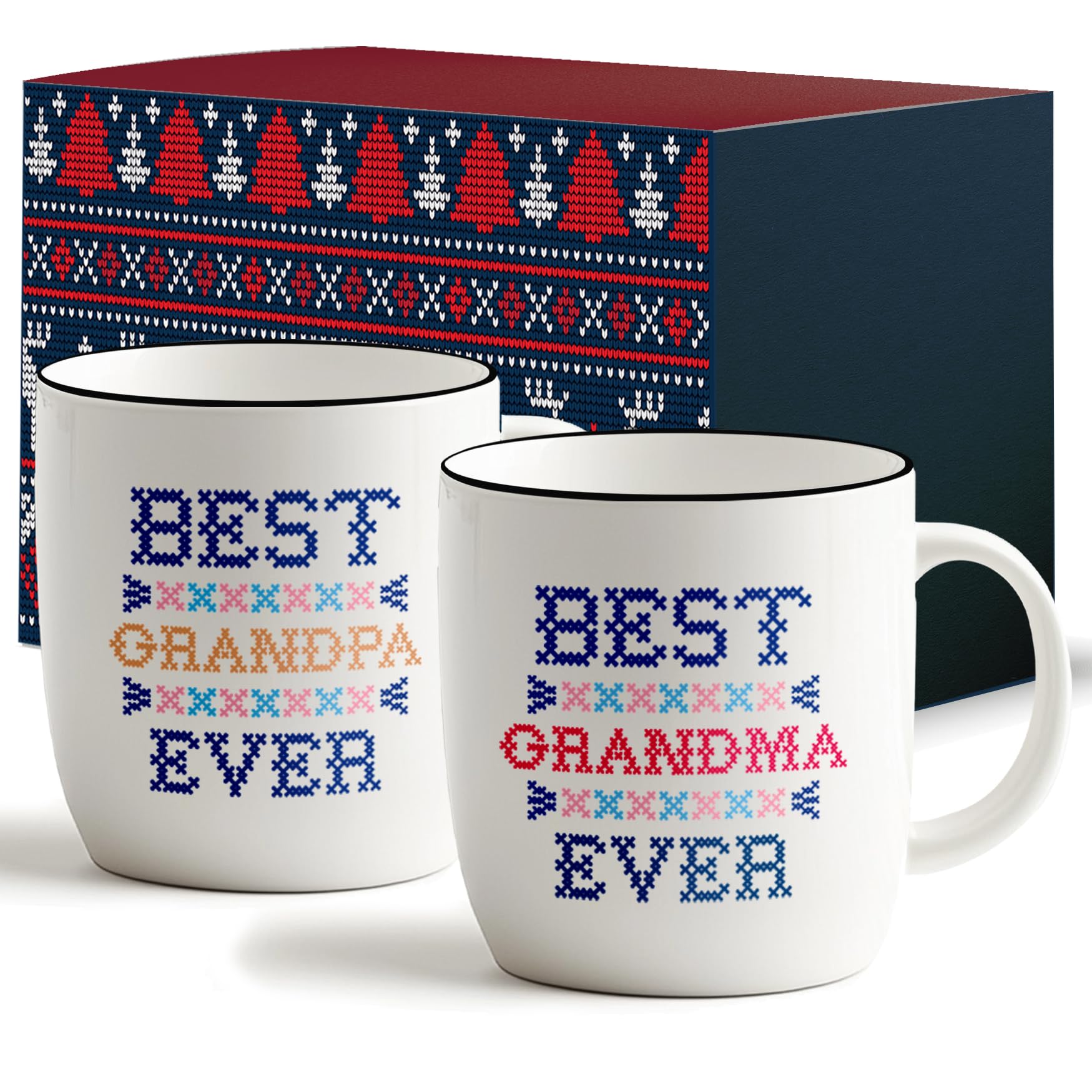 Triple Gifffted Grandparents mug with heart quotes, perfect for grandma's daily coffee