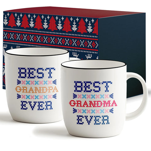 Triple Gifffted Grandparents mug with heart quotes, perfect for grandma's daily coffee