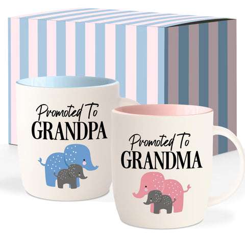 Triple Gifffted Promoted To Grandma mug with pastel interior for new grandmoms