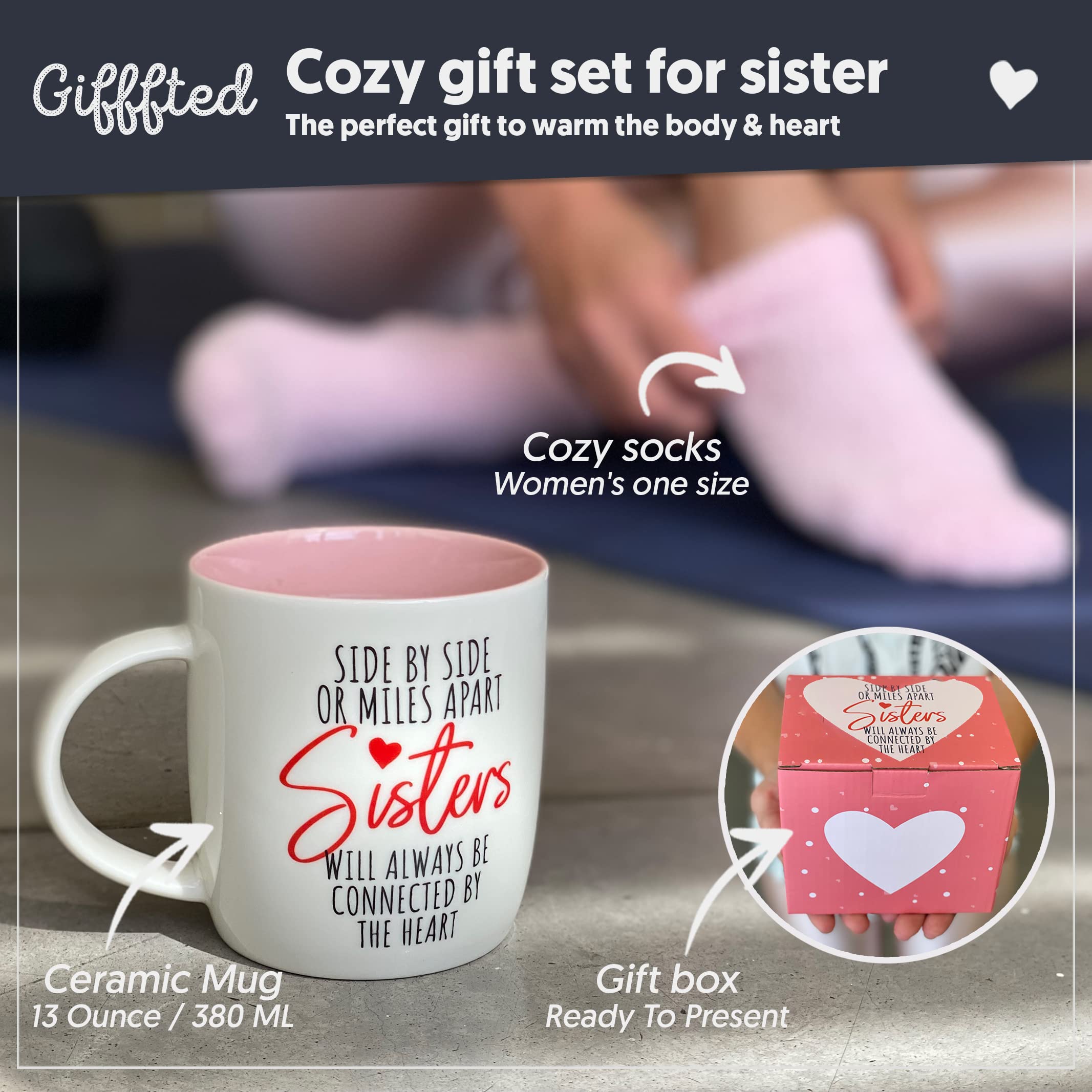 Triple Gifffted sister socks in rose pink for cozy comfort