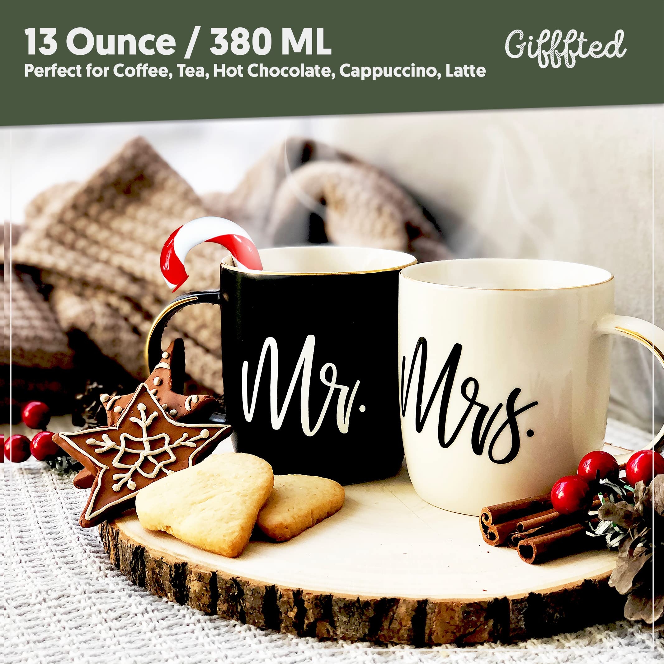 Triple Gifffted mug pair ideal for Christmas, engagements, and bridal showers.