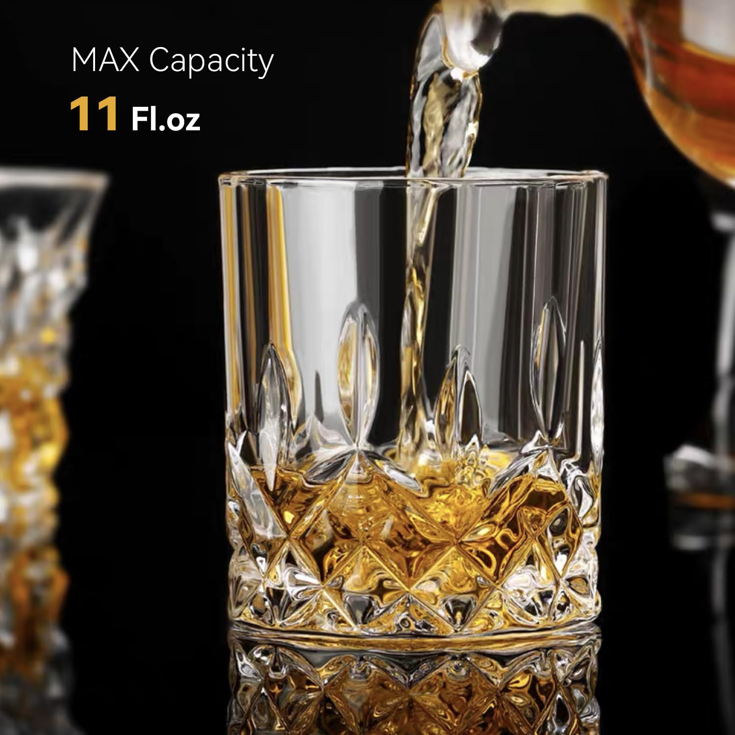 Triplorare whiskey glass being filled with amber scotch for savoring sips.