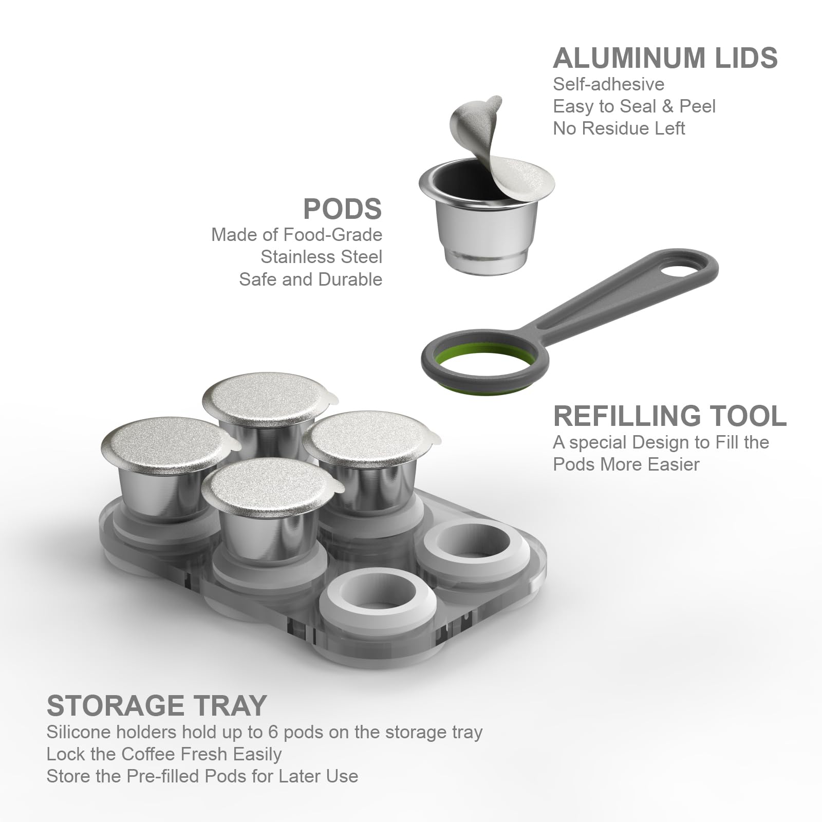 Demonstration of inserting powder and sealing for easy daily use.