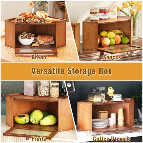 Trironsun bamboo bread box assembly-ready with included tools