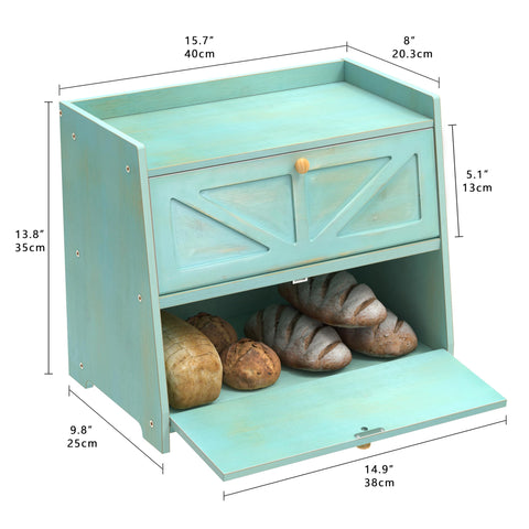 Trironsun bread box flat top surface ready for counters or décor.