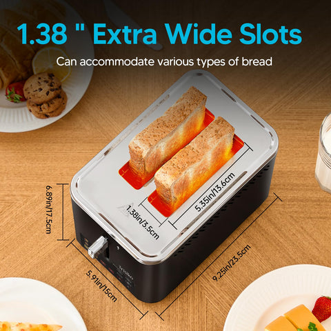 Trisiko 900W toast cycle with browning levels clearly displayed