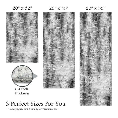 Tritard abstract-design kitchen runner 20x48 highlighting contemporary look and comfortable footing.