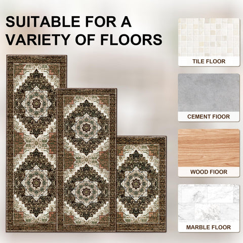 Tritard 20x59 long-run rug showing extended coverage in busy kitchen