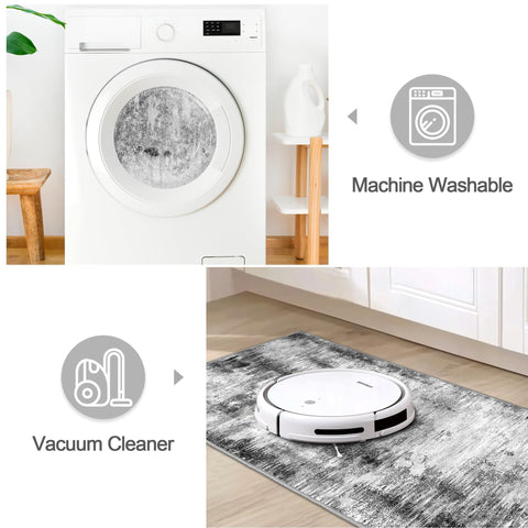 Tritard machine-washable kitchen rugs for easy cleaning and quick freshening.