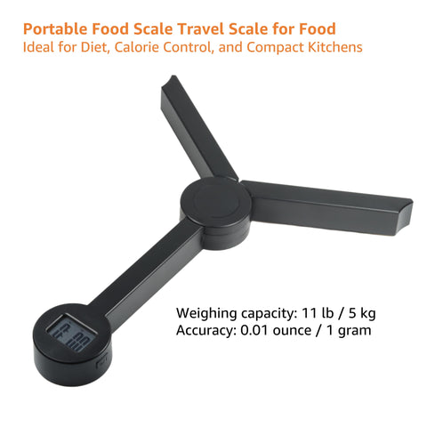 TriTree pocket-scale with bright digital display for easy ingredient weighing.