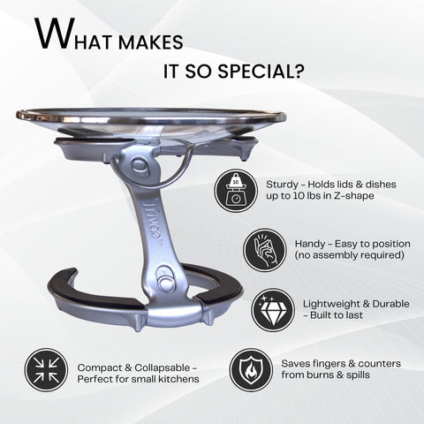 Trivae heat-resistant stand handling hot pots up to 475°F