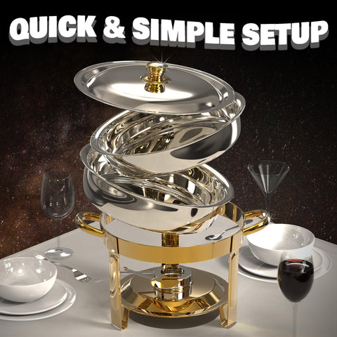 Trivico chafing dish easy cleaning maintains stainless steel shine
