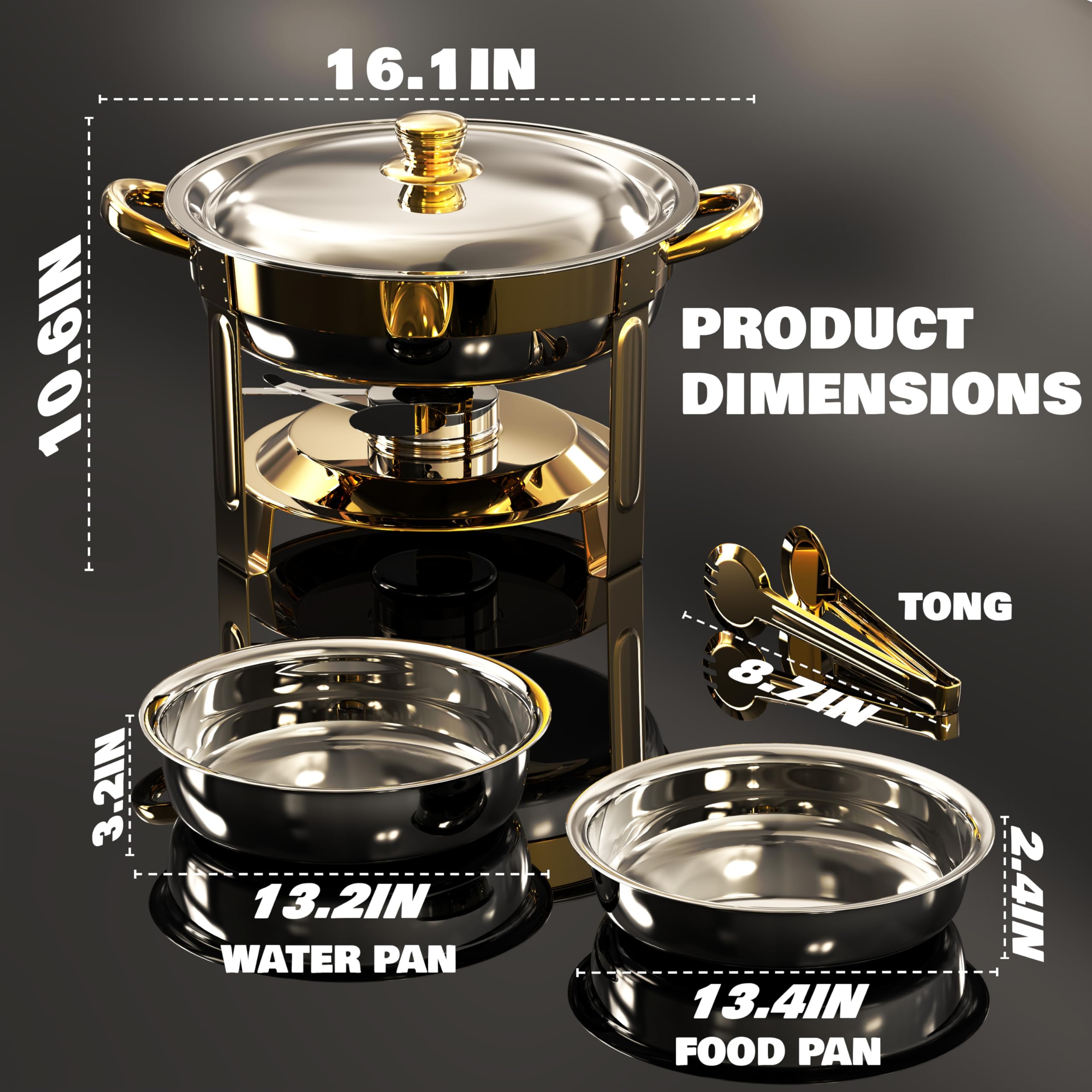 Trivico chafing dish heat retention keeps food warm for hours